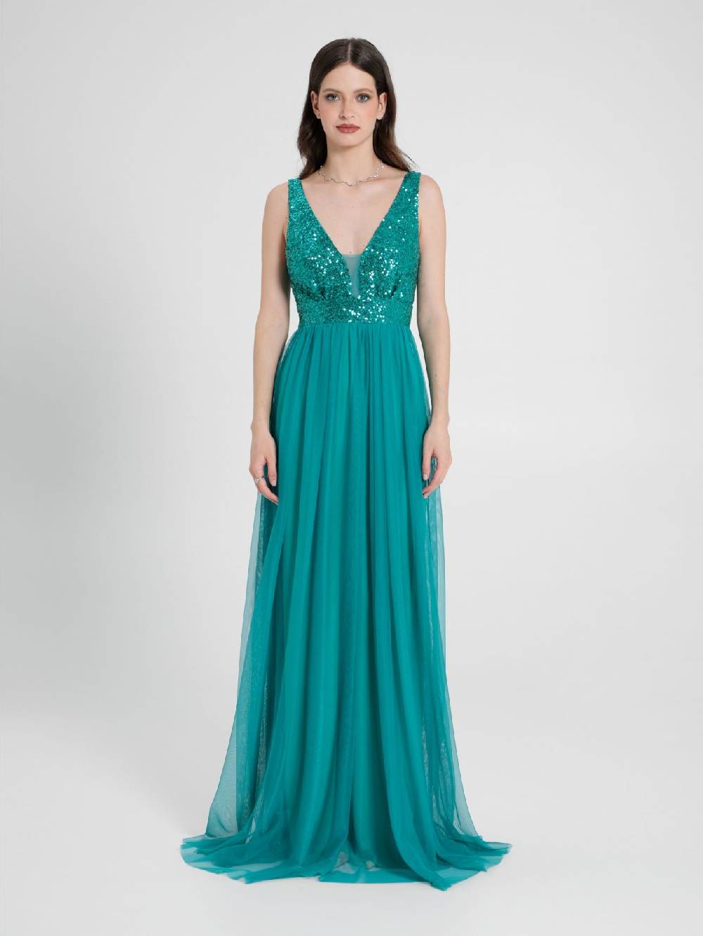 Rinascimento Abito Lungo Paillettes & Tulle Sconto