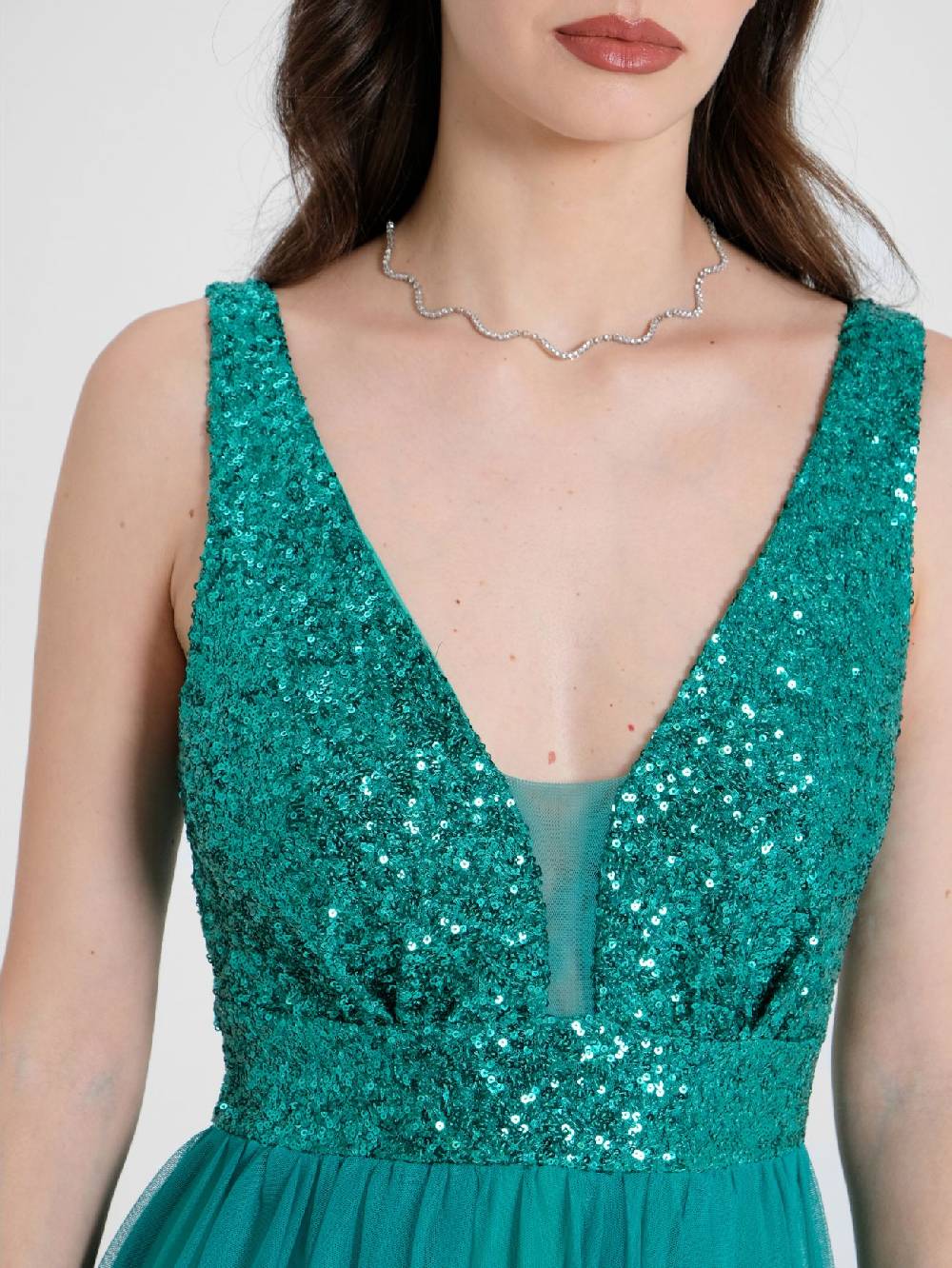 Rinascimento Abito Lungo Paillettes & Tulle Sconto