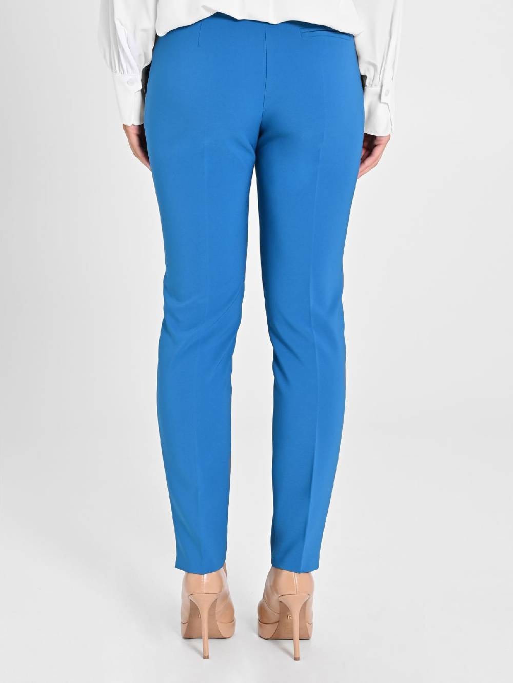 Rinascimento Pantaloni Straight in Tessuto Tecnico Blu Oceano Saldi Di Fabbrica