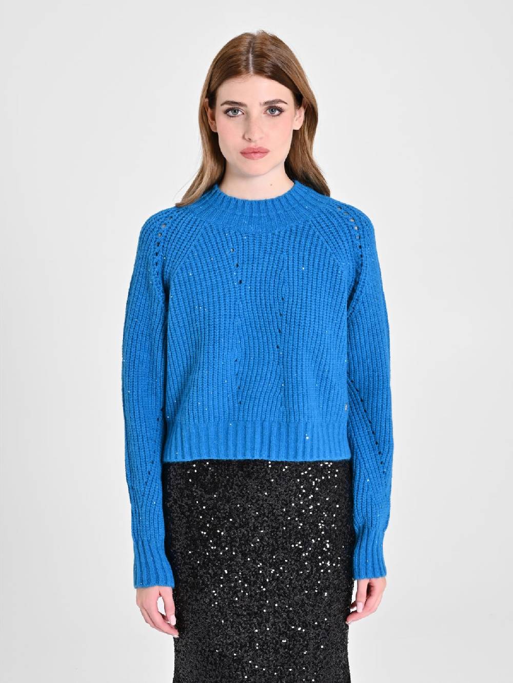 Rinascimento Maglia Paillettes Blu Oceano 2025