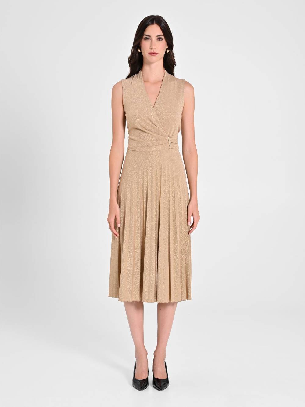 Rinascimento Abito in Lurex Oro Presa
