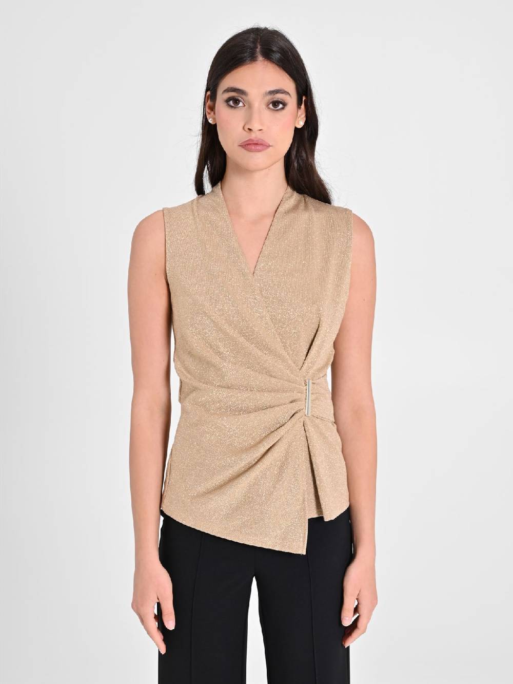 Rinascimento Top in Lurex Oro Sconto