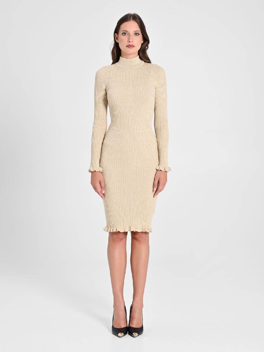 Rinascimento Abito Oro Lurex in Maglia Offerta