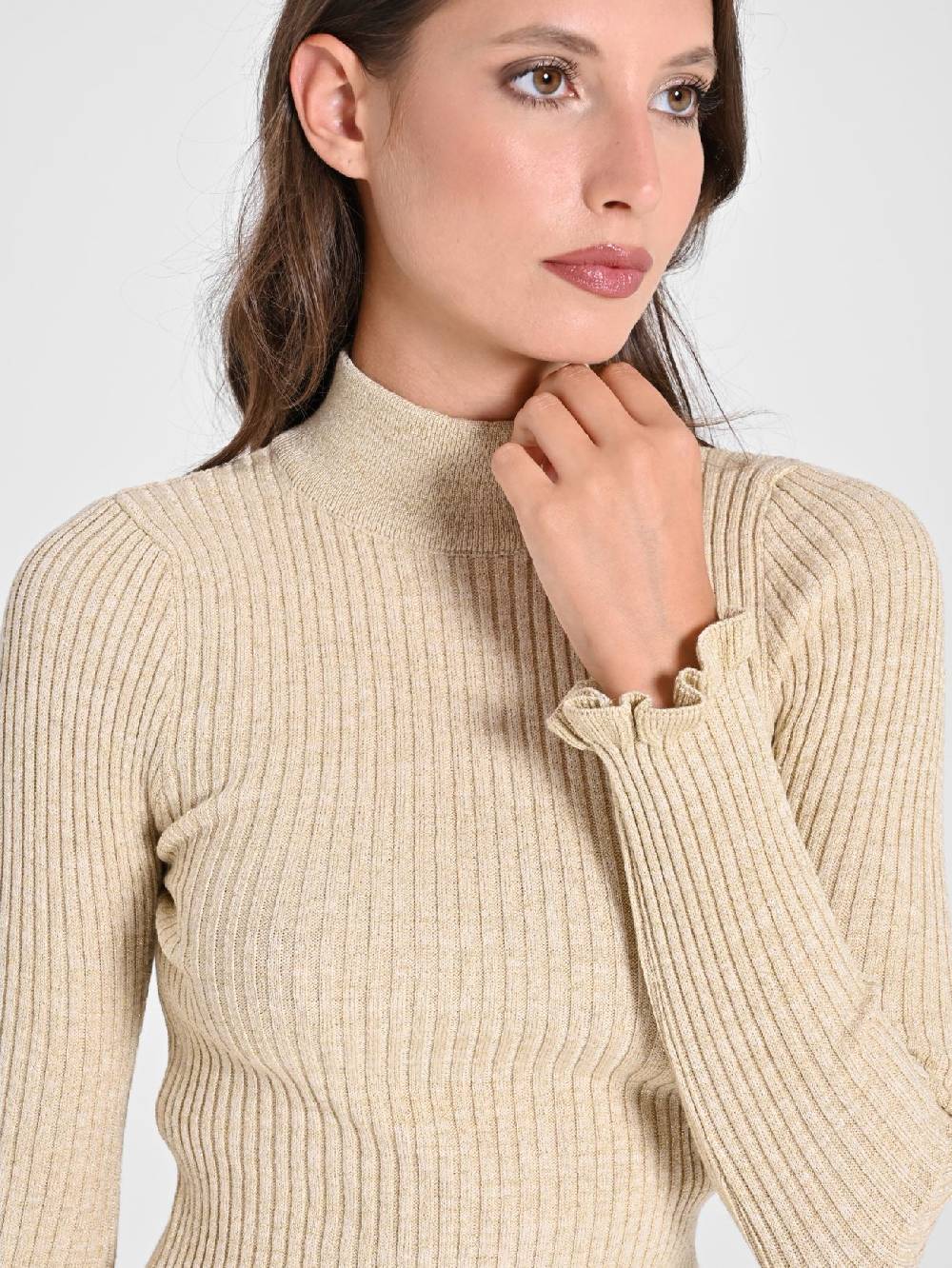 Rinascimento Abito Oro Lurex in Maglia Offerta