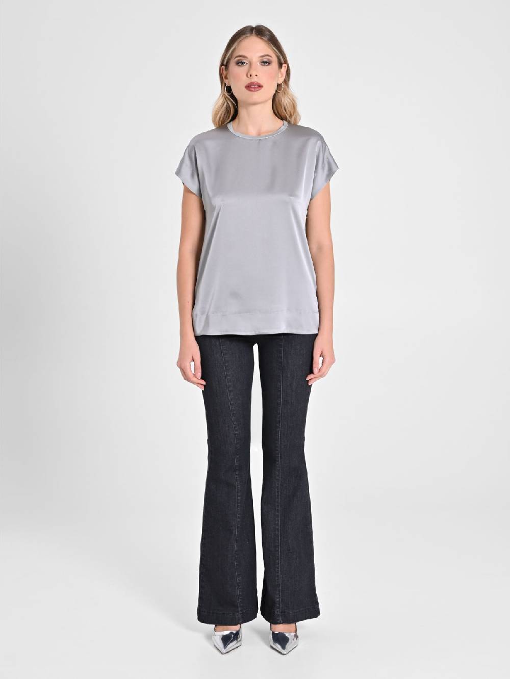Rinascimento Blusa Envers Satin Grigia Offerta migliore