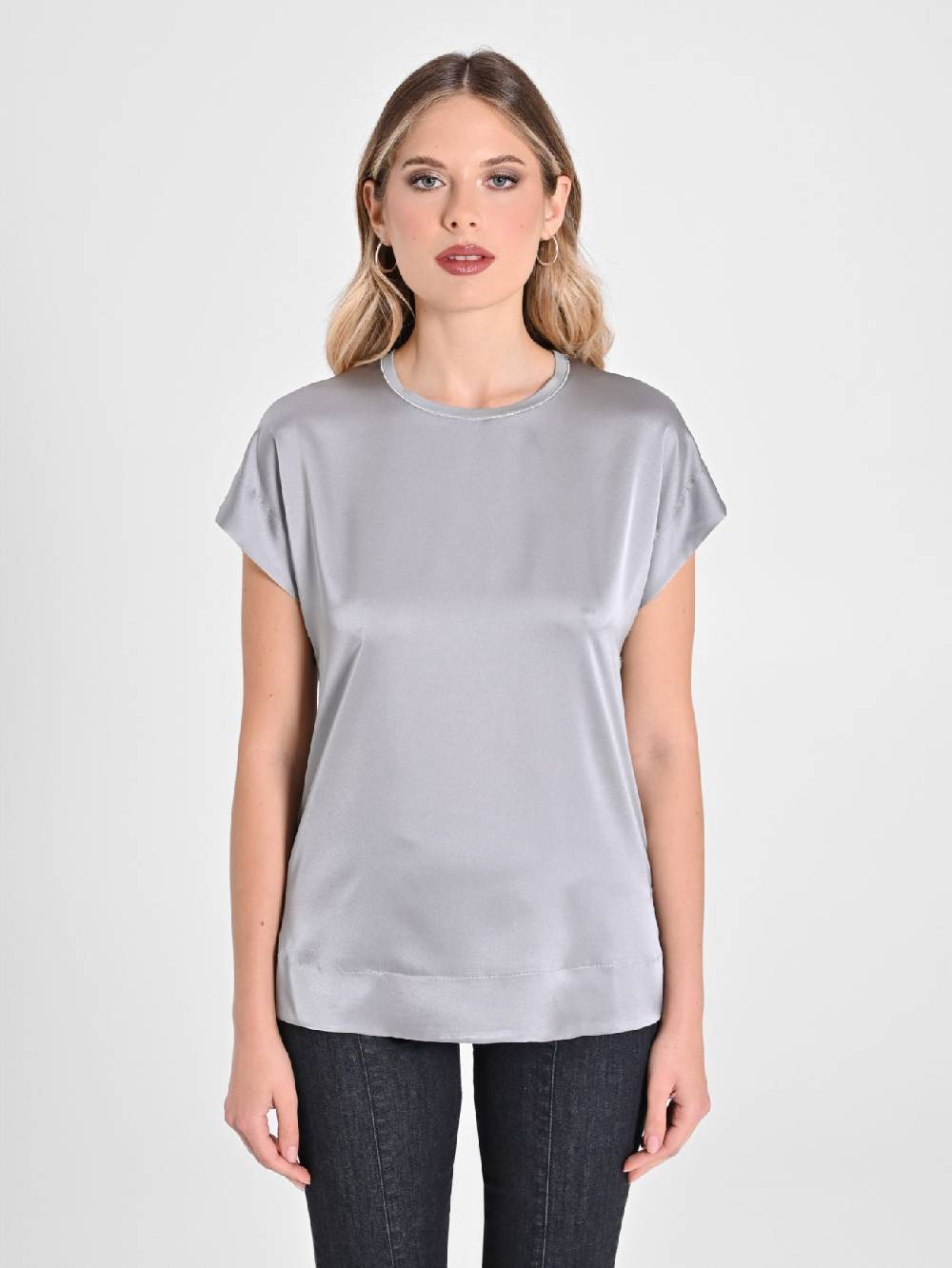 Rinascimento Blusa Envers Satin Grigia Offerta migliore