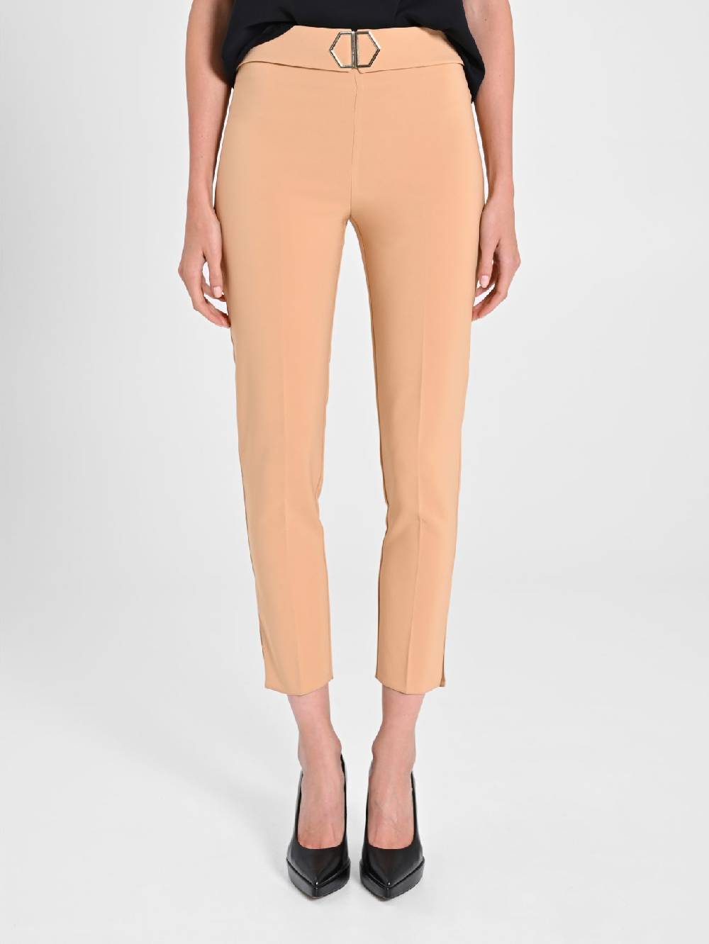 Rinascimento Pantaloni Cammello Fibbia Geometrica Outlet