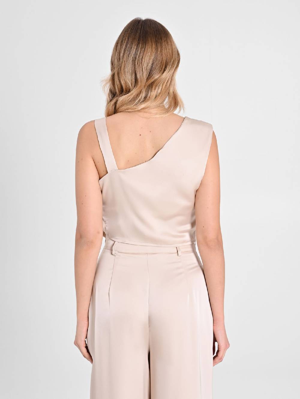 Rinascimento Top in Satin Beige In Vendita