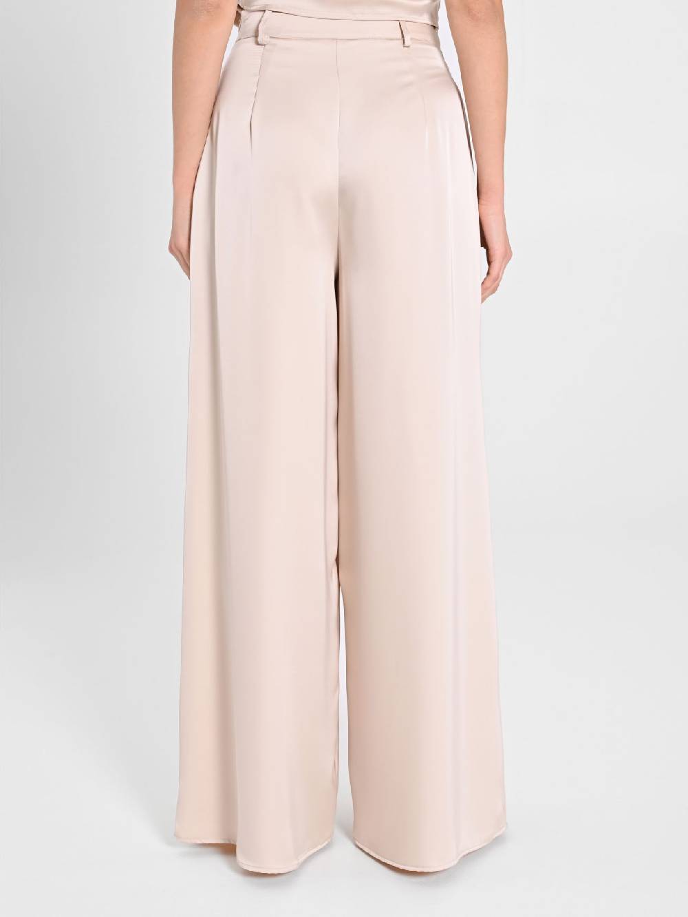 Rinascimento Pantaloni Palazzo in Satin Beige Saldi