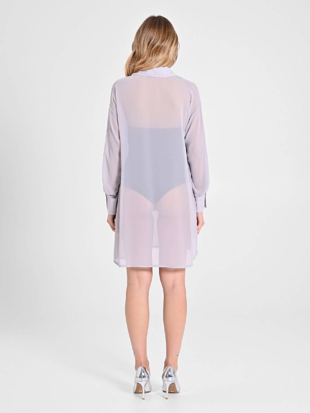 Rinascimento Camicia Lunga in Crepe Georgette Vendita Economica