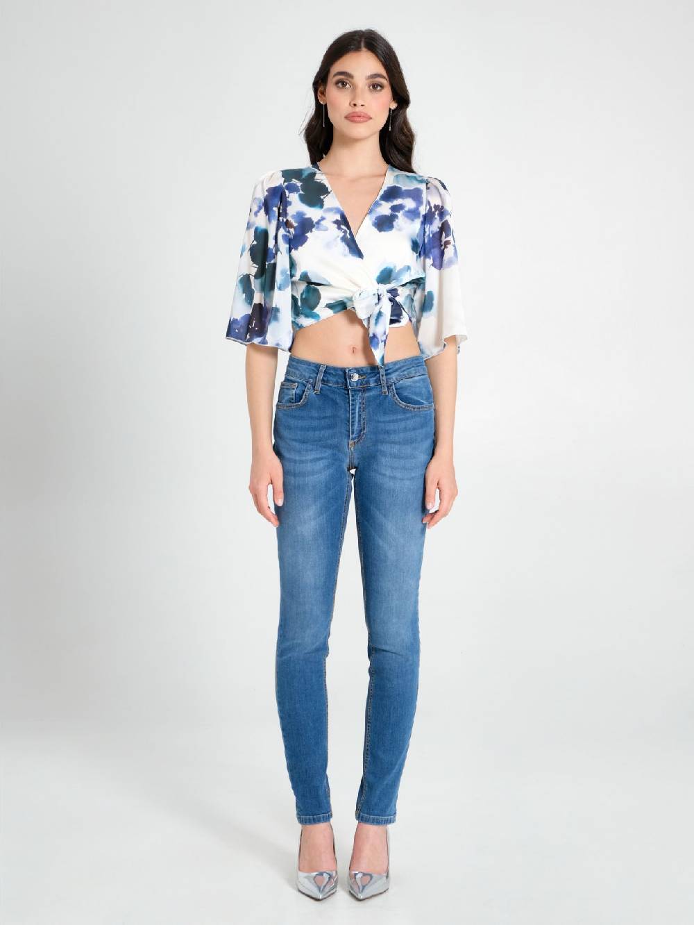 Rinascimento Blusa Incrociata Stampa Floreale In Saldo