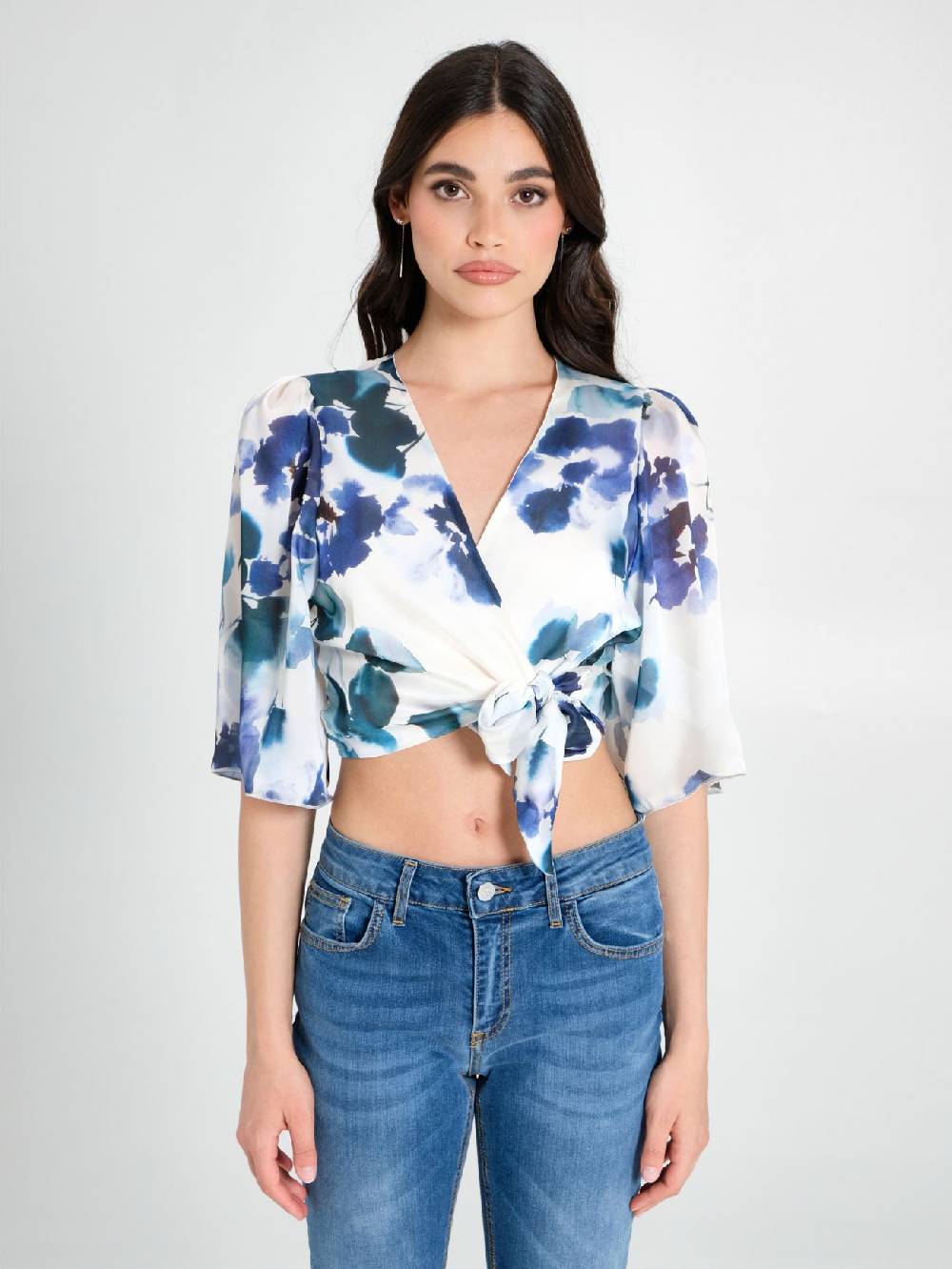 Rinascimento Blusa Incrociata Stampa Floreale In Saldo