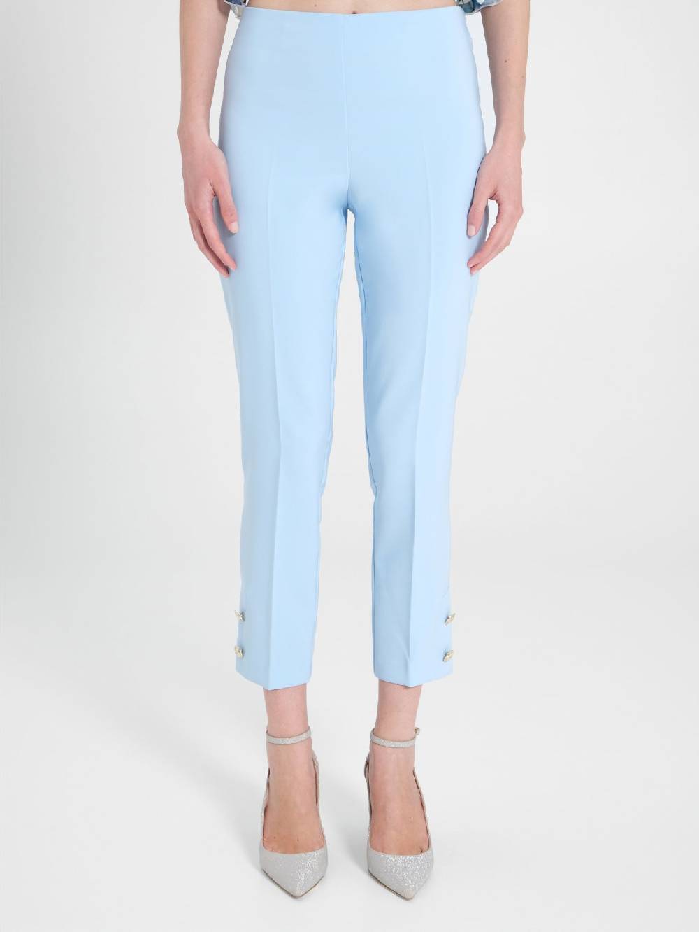 Rinascimento Pantaloni Slim in Tessuto Tecnico Azzurri Moda