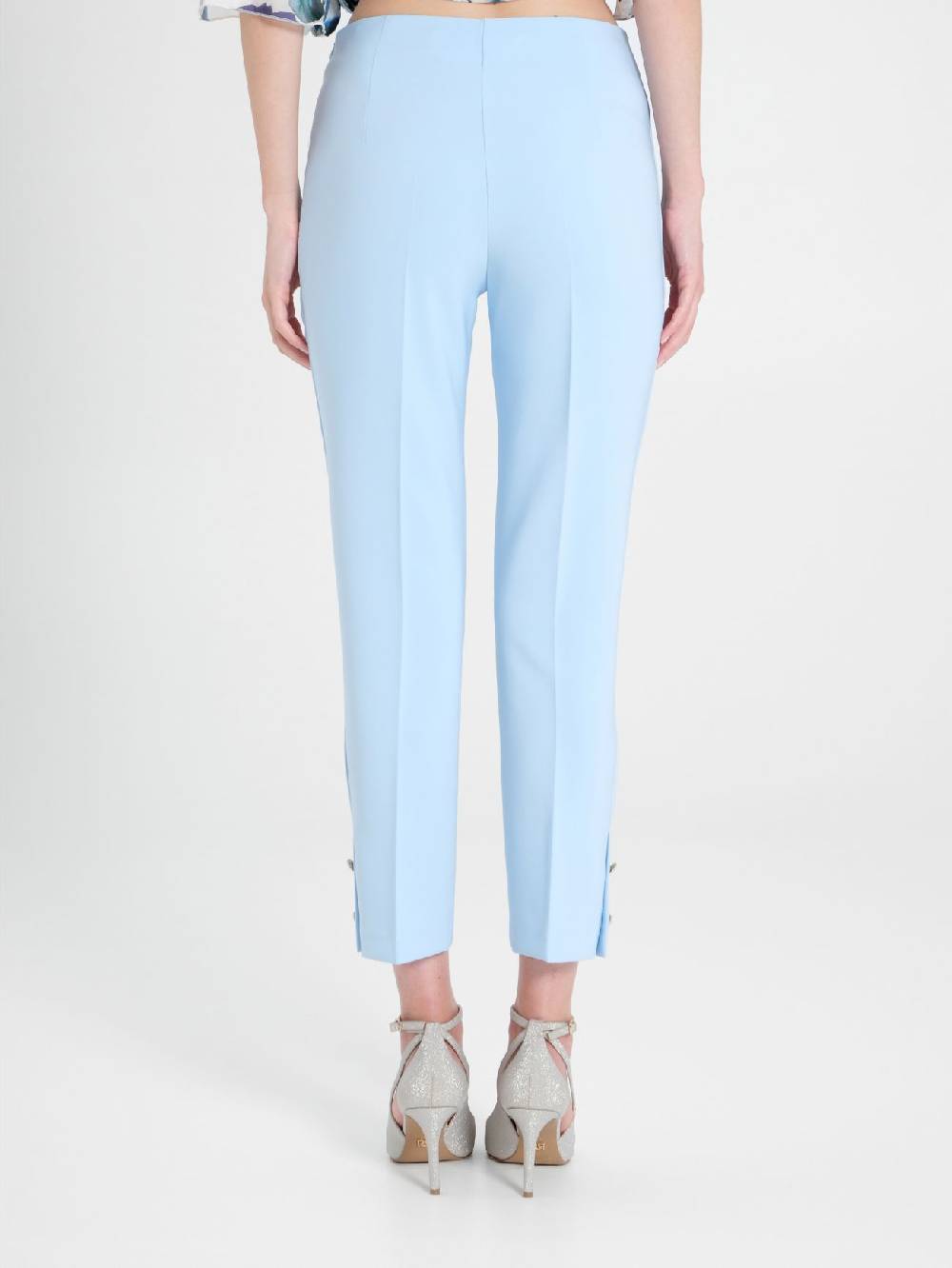Rinascimento Pantaloni Slim in Tessuto Tecnico Azzurri Moda