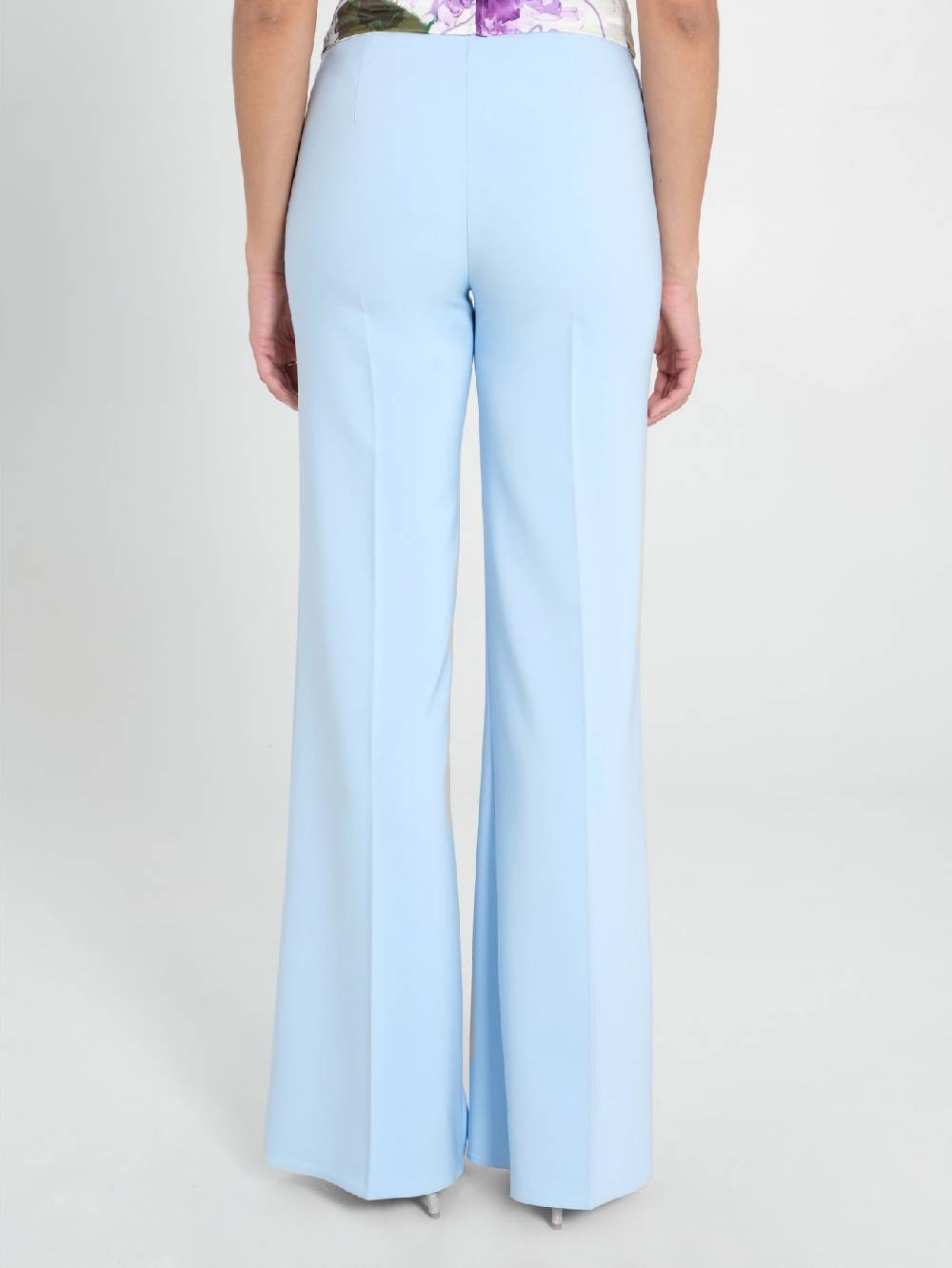 Rinascimento Pantaloni Palazzo in Tessuto Tecnico Azzurro Donna Super Saving Price
