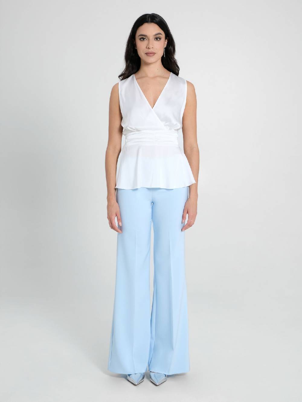 Rinascimento Top in Raso Bianco Negozi Online