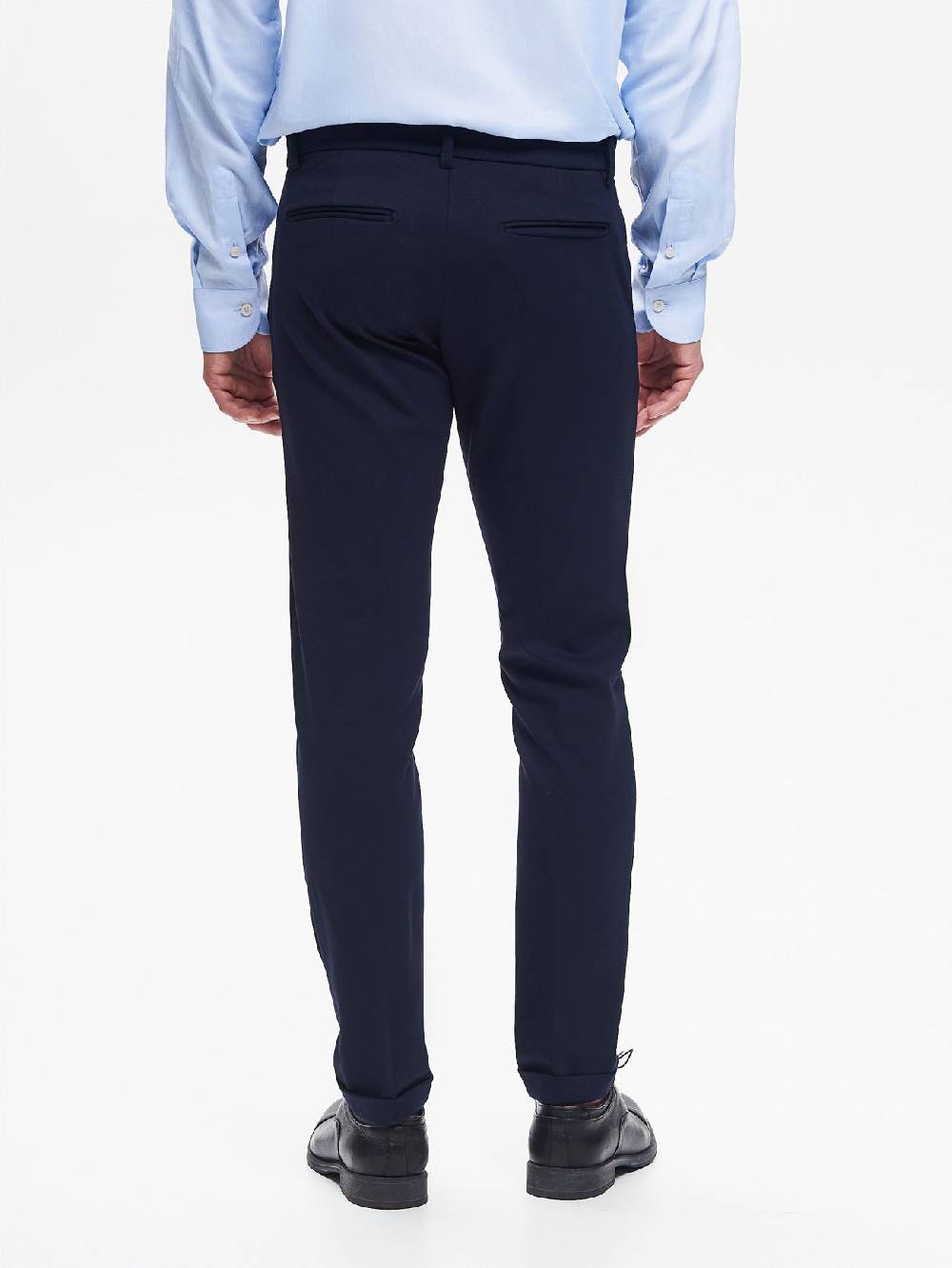 Rinascimento Pantaloni da abito Uomo Punto Milano Blu QB24 In Vendita