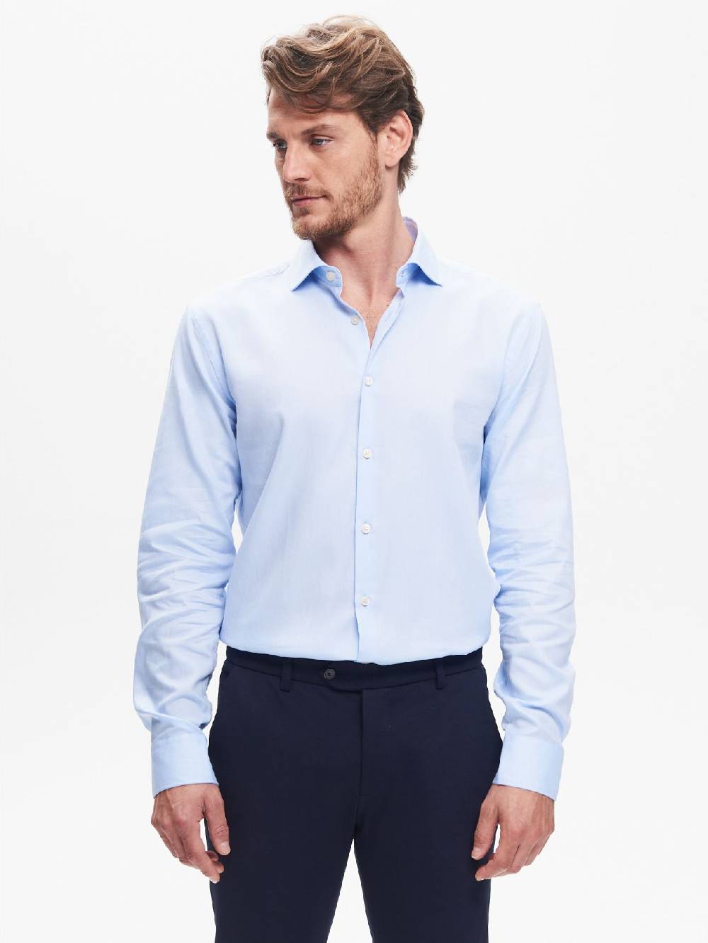 Rinascimento Camicia Classica Uomo Collo alla Francese QB24 Saldi