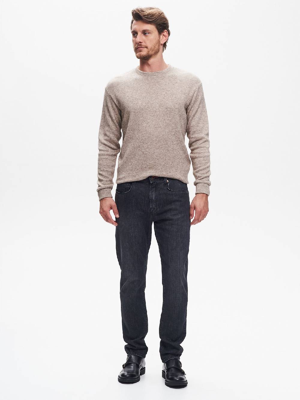 Rinascimento Jeans Slim-Fit Uomo Nero QB24 Saldi Di Fabbrica