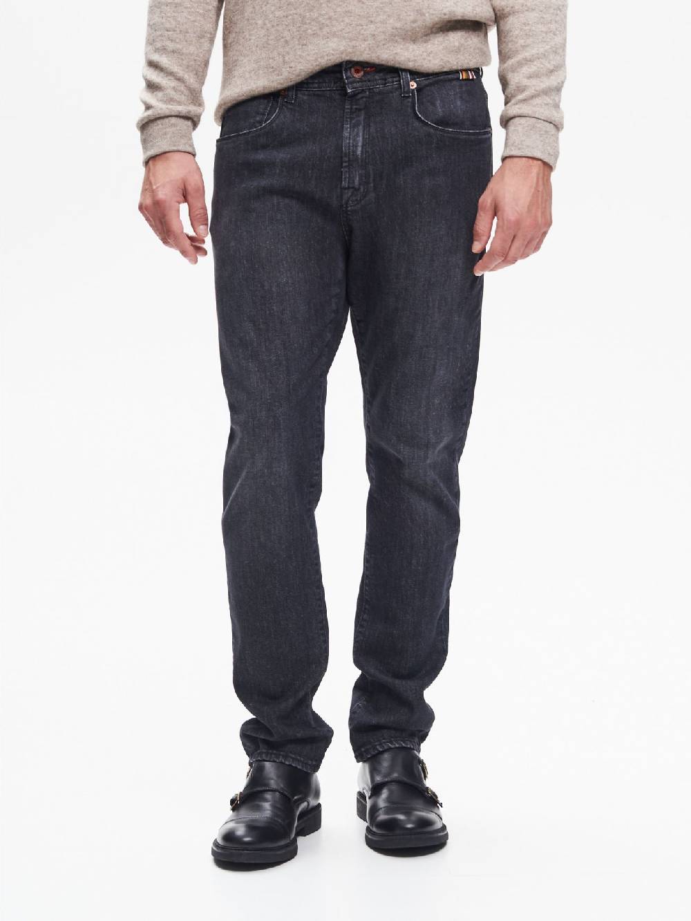 Rinascimento Jeans Slim-Fit Uomo Nero QB24 Saldi Di Fabbrica