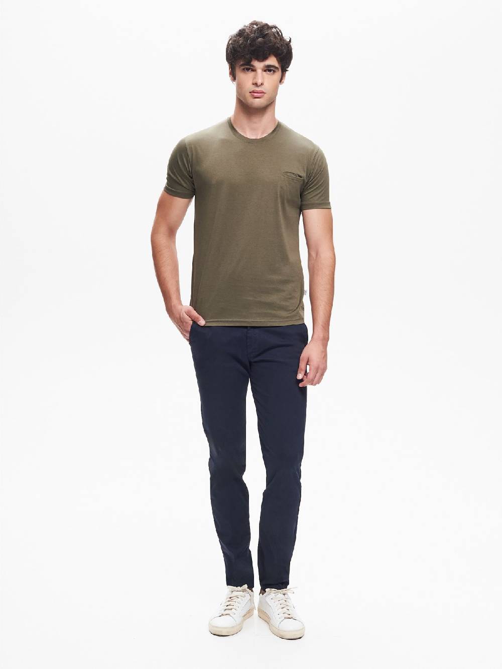 Rinascimento T-shirt Girocollo Uomo Taschino a Filetto QB24 Vendite Flash