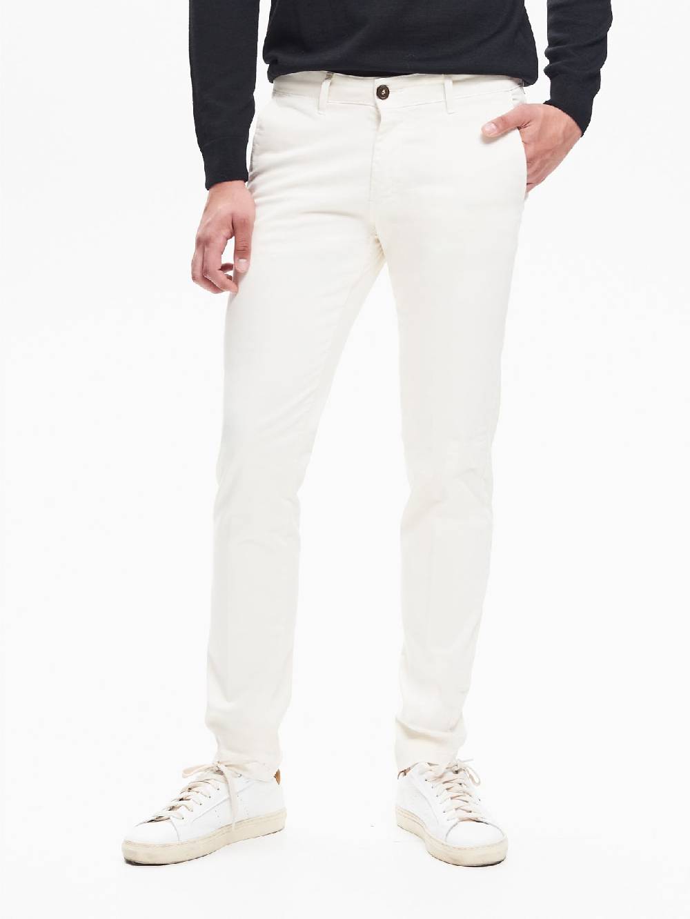 Rinascimento Pantaloni Uomo Chinos Basic Avorio QB24 Italy