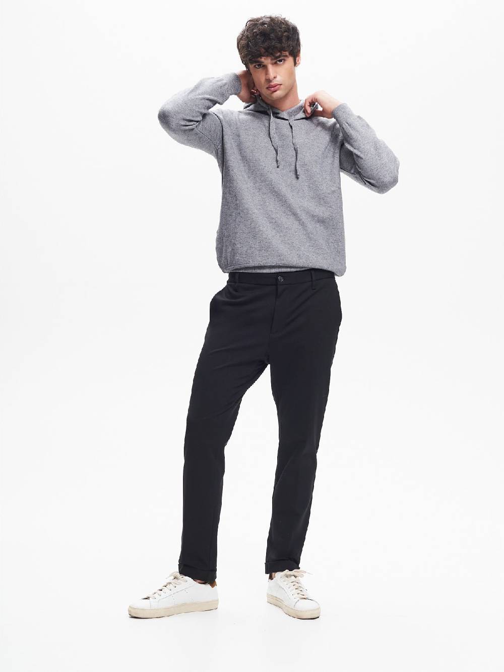 Rinascimento Pantaloni Uomo Punto Milano Nero QB24
