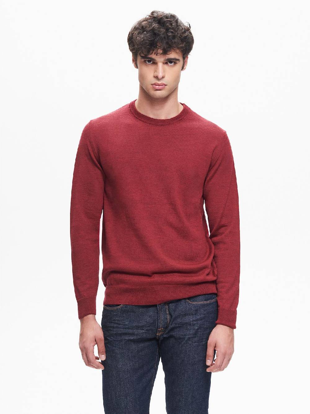 Rinascimento Maglia Girocollo Uomo Basic Rosso QB24 In Linea