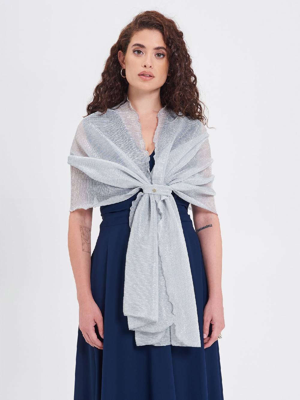 Rinascimento Stola Lurex Argento Qualità Garantita