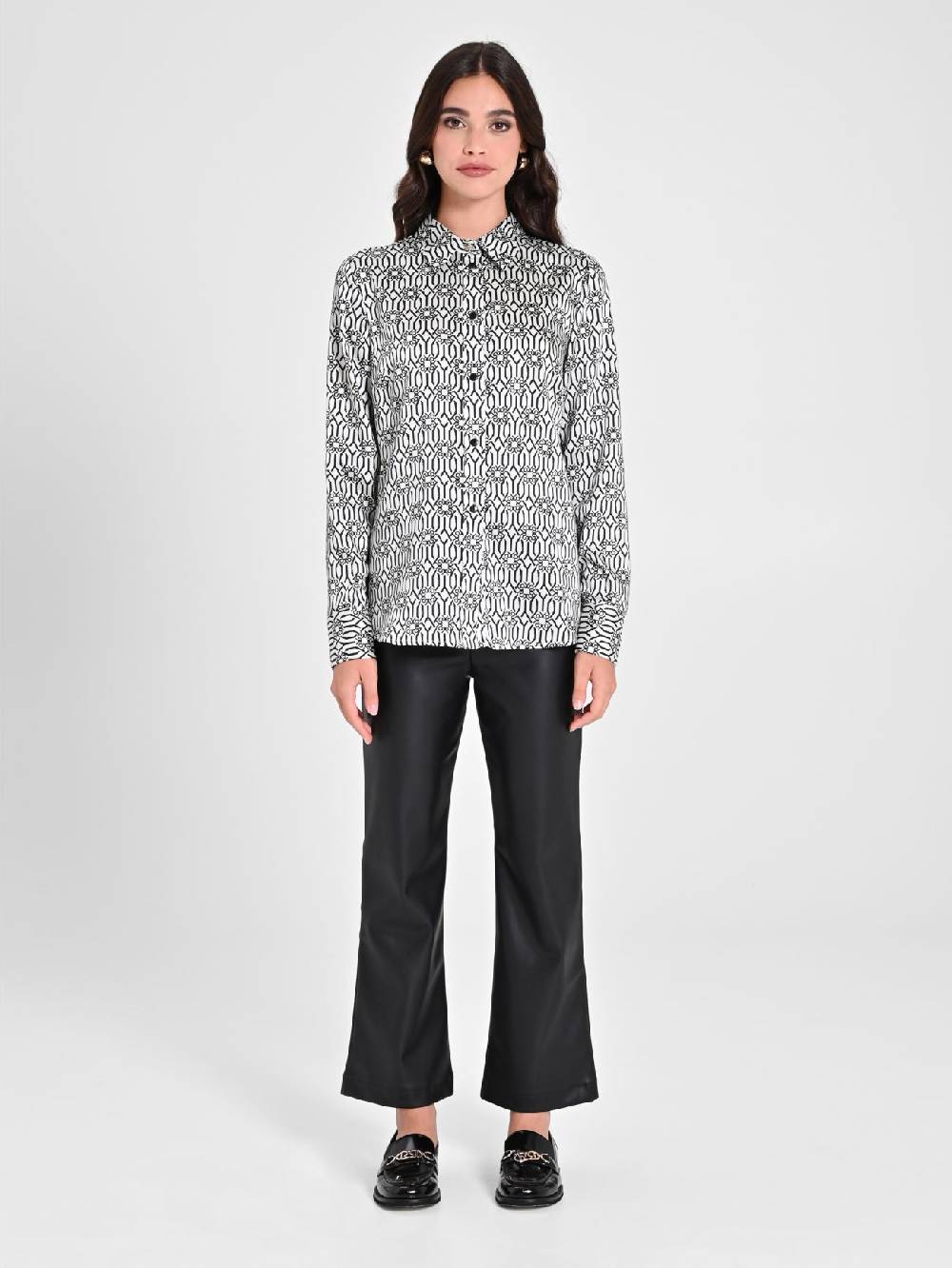 Rinascimento Camicia Monogram Black & White Negozi Online