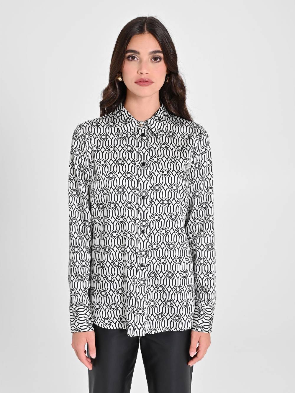 Rinascimento Camicia Monogram Black & White Negozi Online