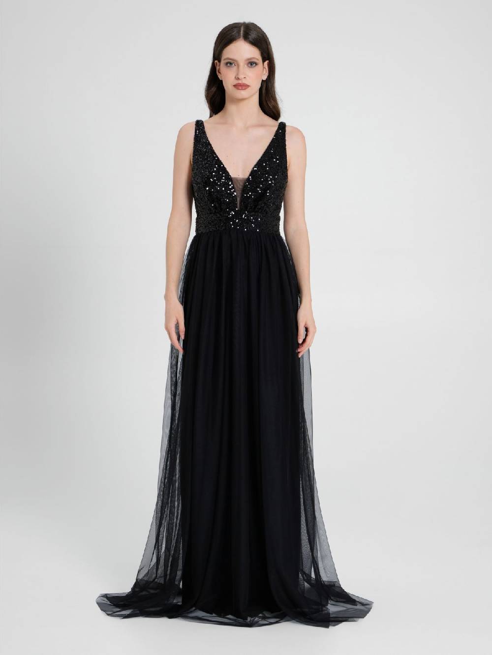 Rinascimento Abito Lungo Paillettes & Tulle Shopping Online