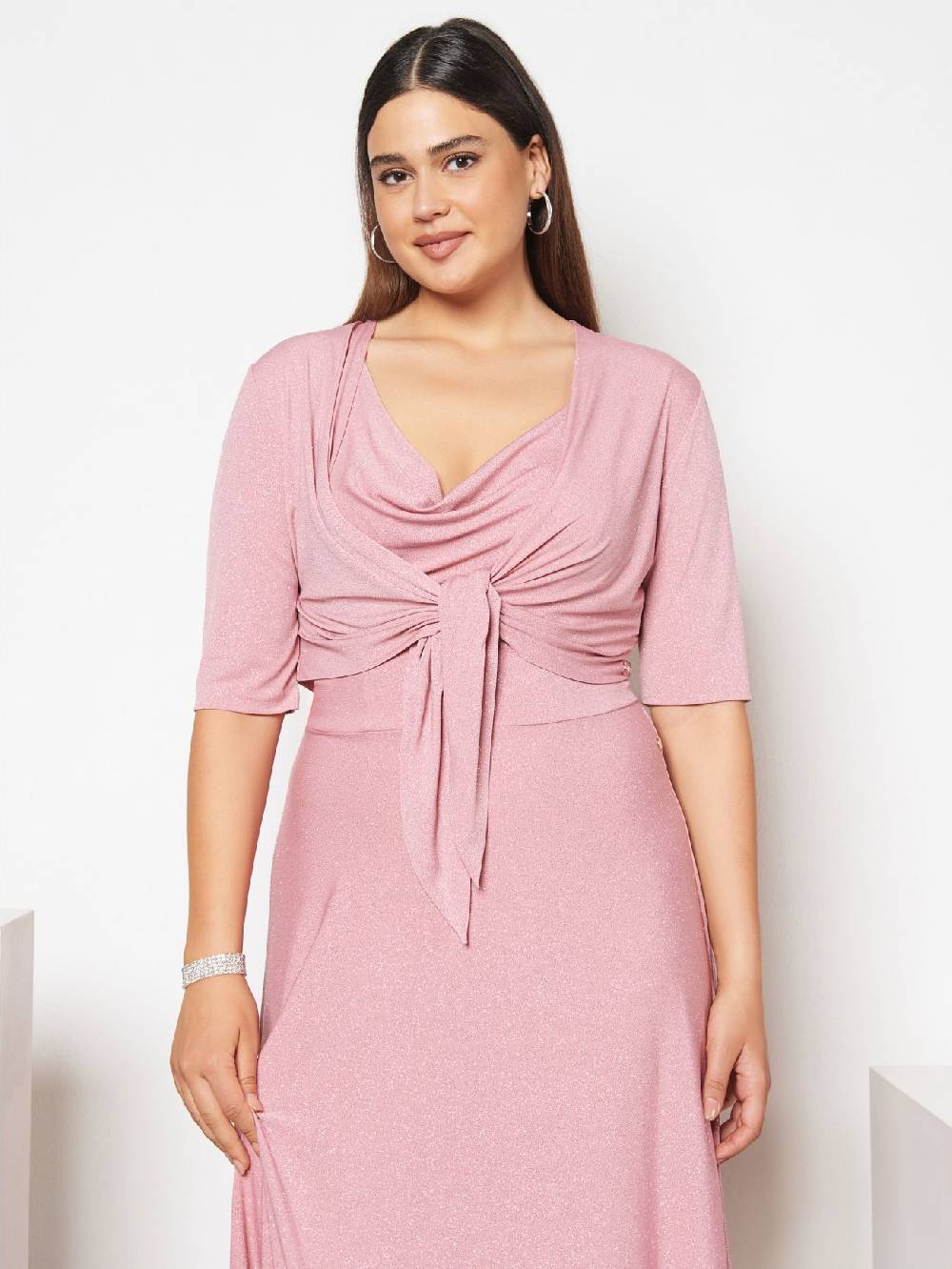 Rinascimento Coprispalle Curvy Microglitter Rosa Economico
