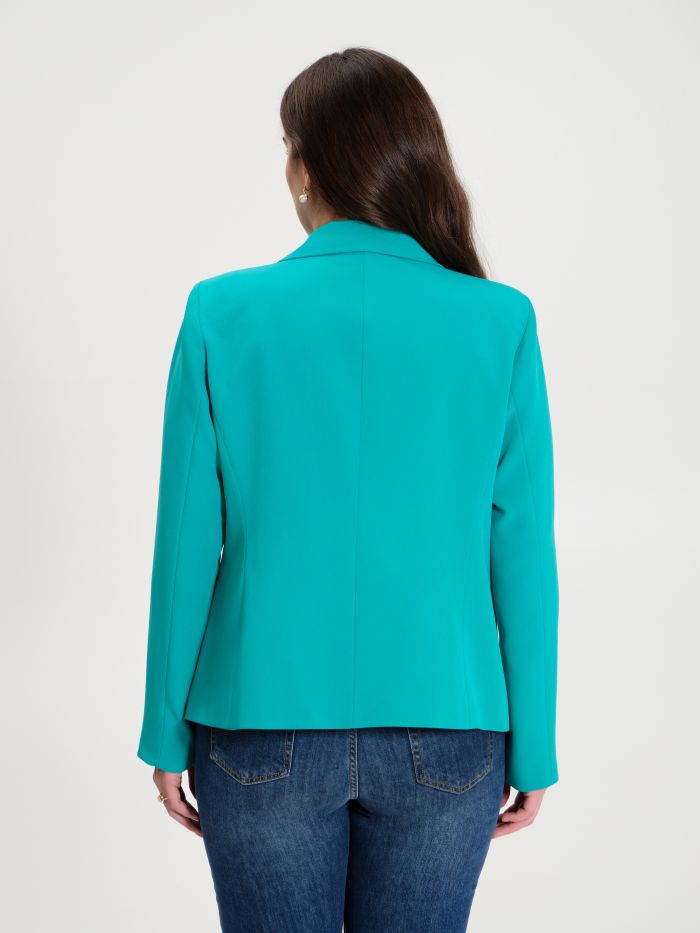 Rinascimento Giacca Curvy 6 Bottoni Verde Pavone In Vendita