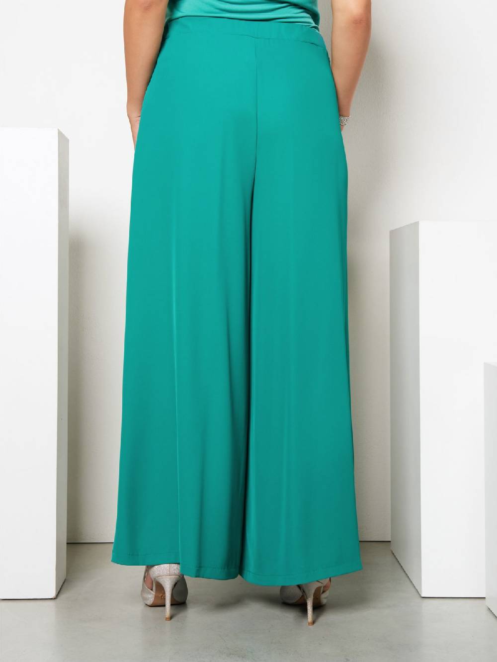 Rinascimento Pantaloni Palazzo Curvy Verde Giada Hotsell