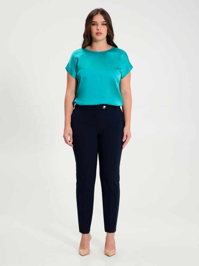 Rinascimento Pantaloni Curvy Blu Navy Saldi Di Fabbrica