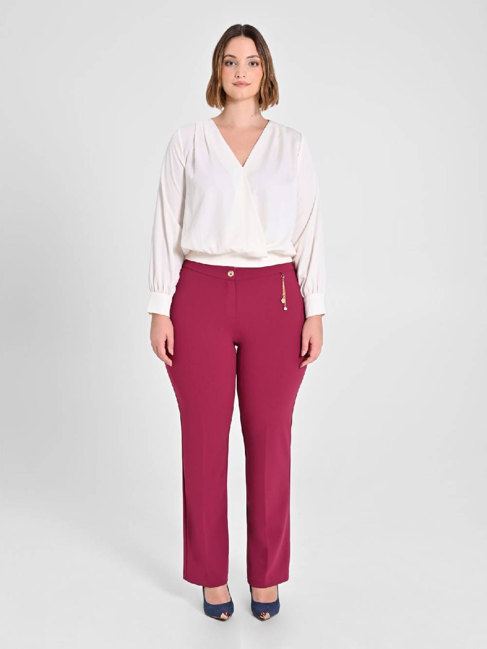 Rinascimento Blusa Curvy color Burro In Saldo