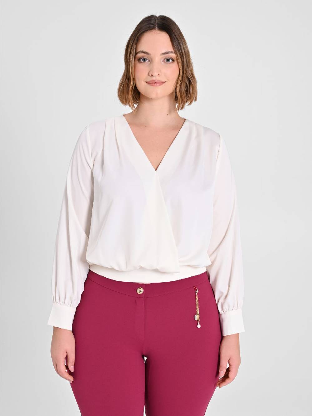 Rinascimento Blusa Curvy color Burro In Saldo