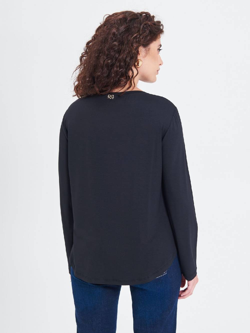 Rinascimento Blusa Curvy Envers Satin Nera 2025