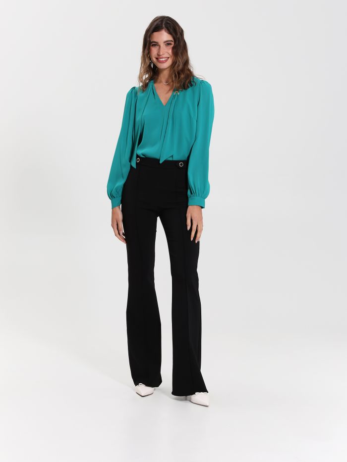 Rinascimento Pantaloni Flared con Bottoni