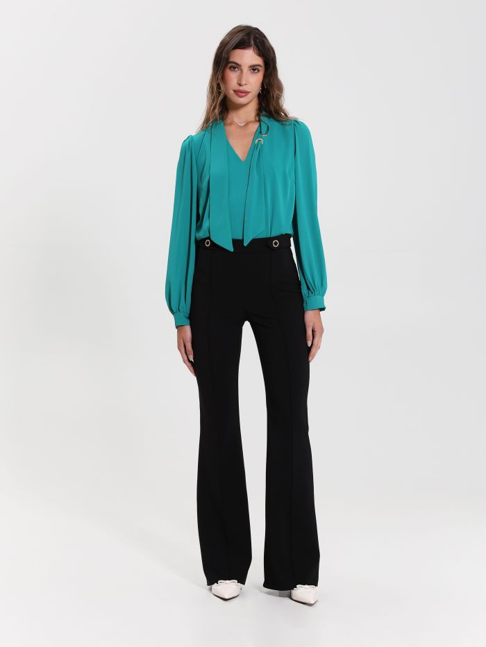 Rinascimento Pantaloni Flared con Bottoni Convenienza