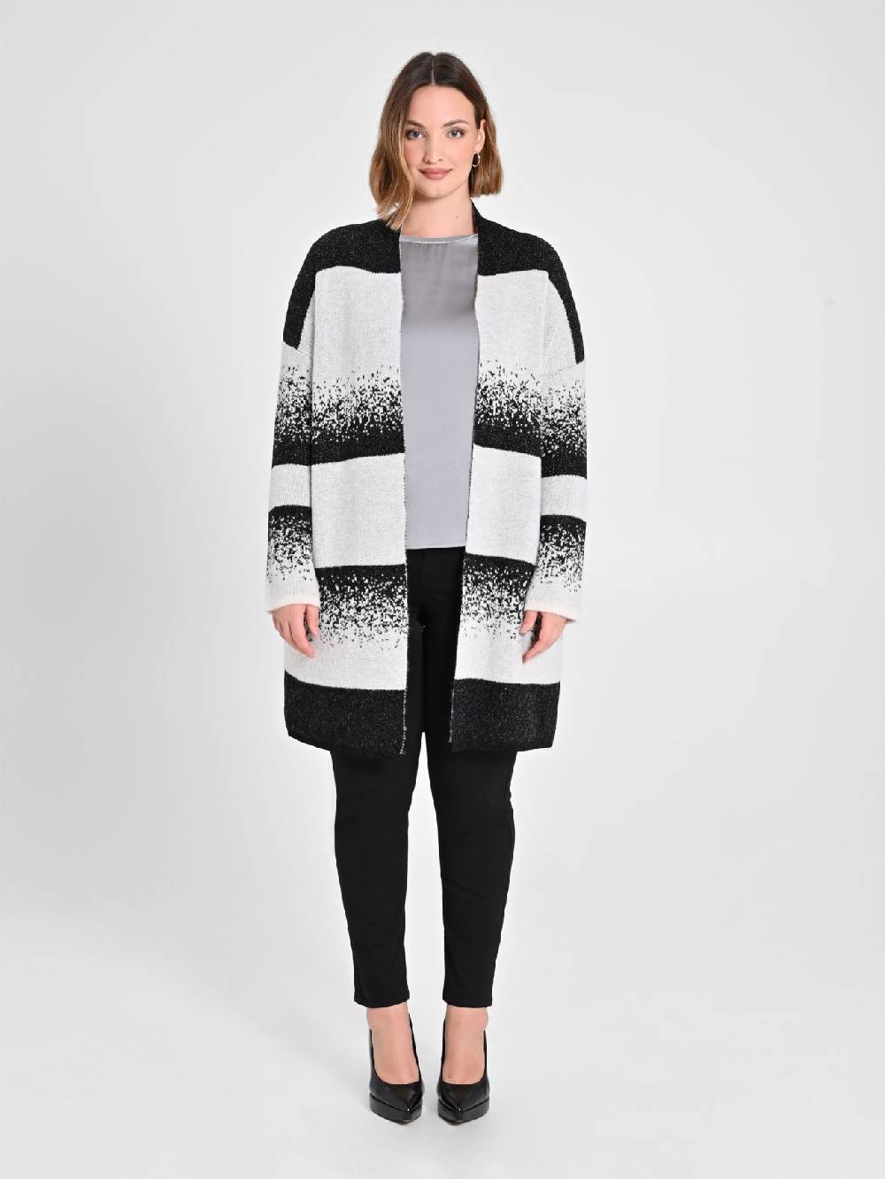 Rinascimento Cardigan Curvy Black & White Saldi