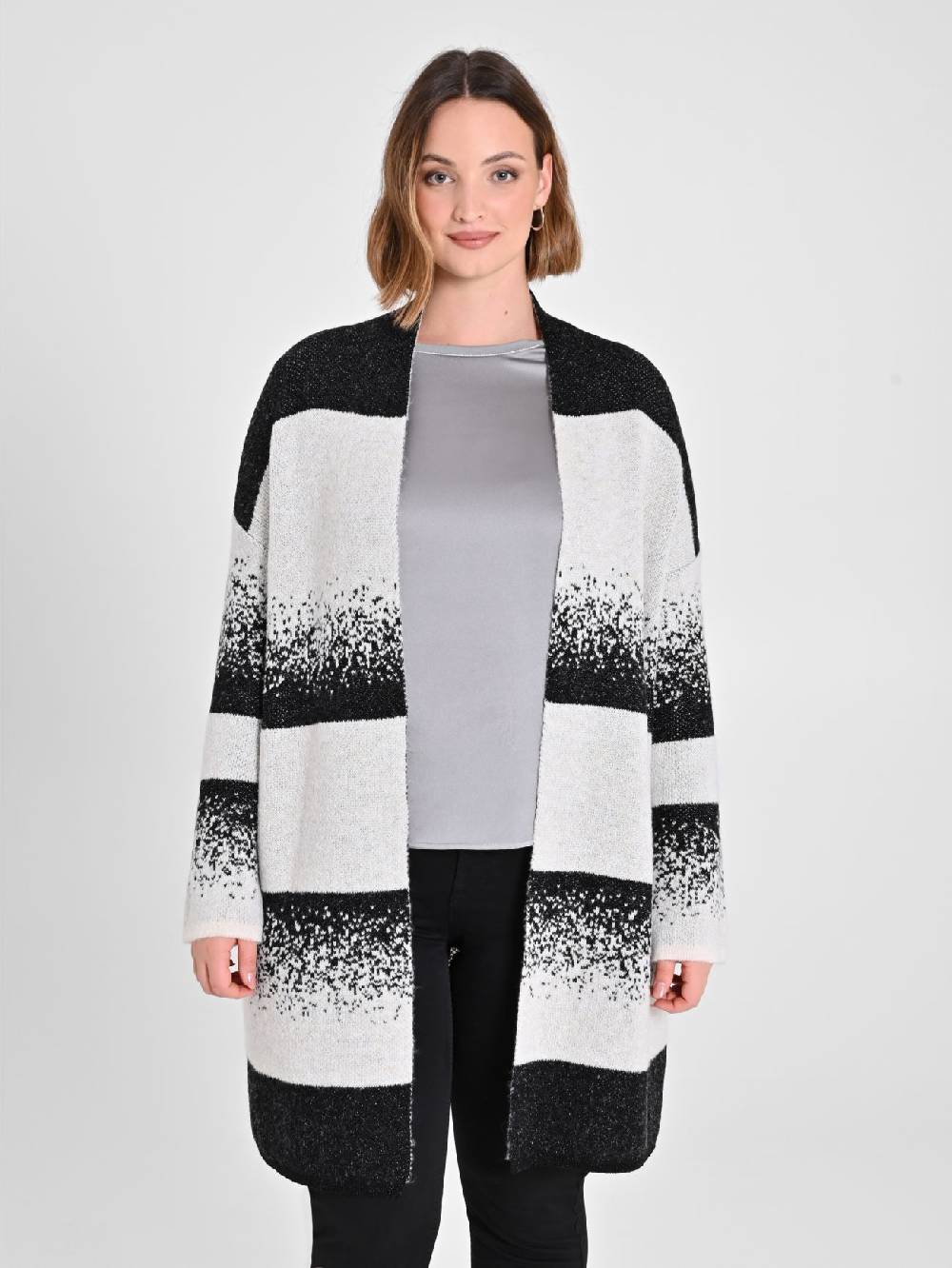 Rinascimento Cardigan Curvy Black & White Saldi