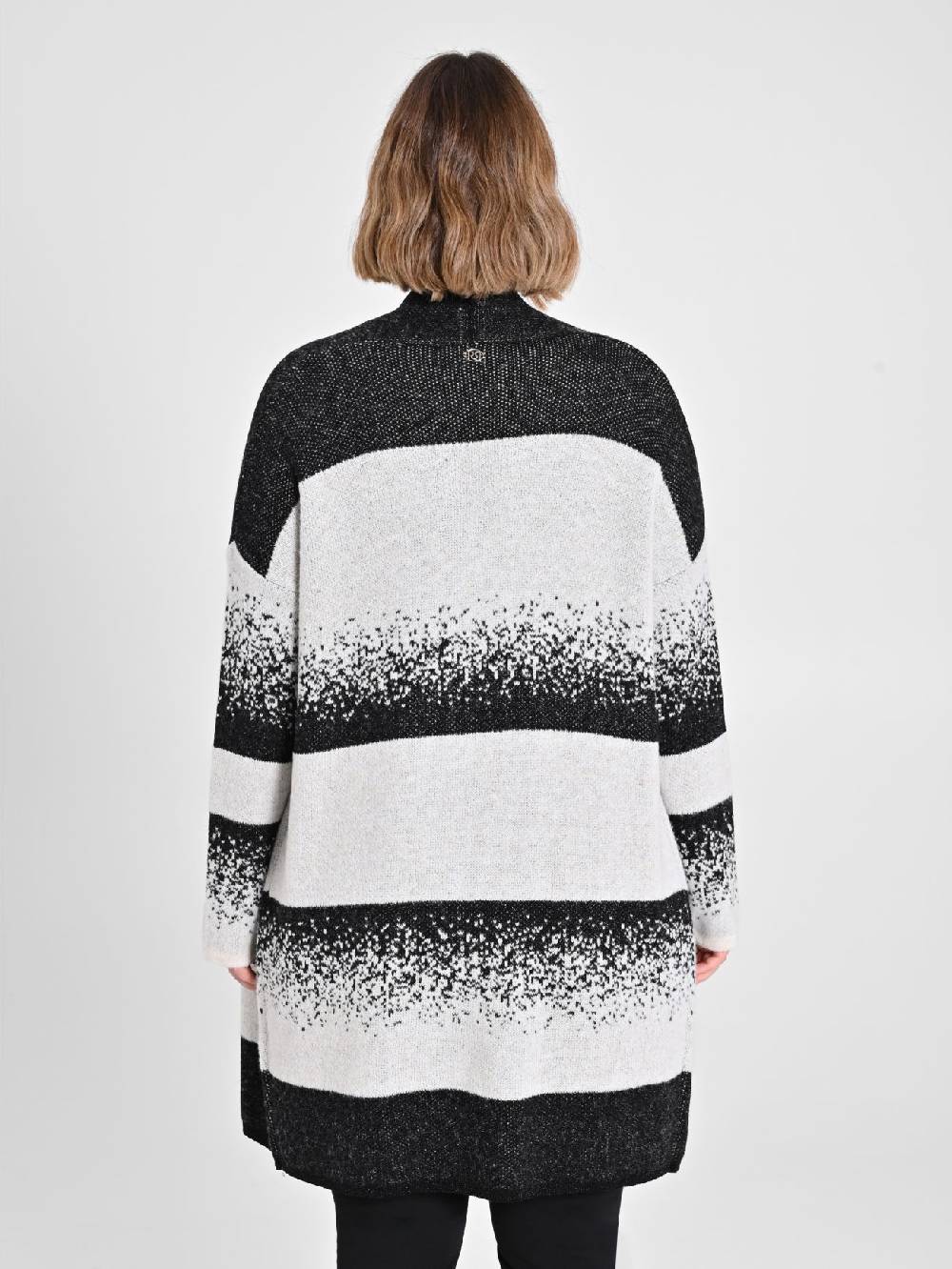 Rinascimento Cardigan Curvy Black & White Saldi