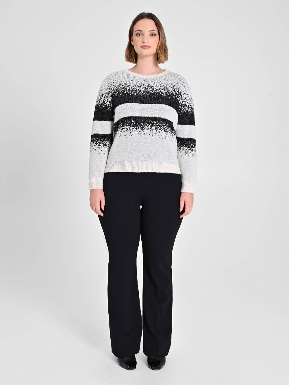 Rinascimento Maglione Curvy Black & White Offerte