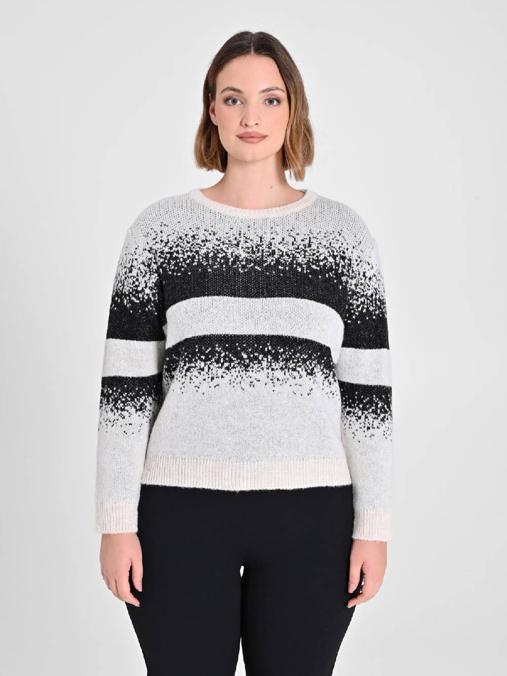 Rinascimento Maglione Curvy Black & White Offerte