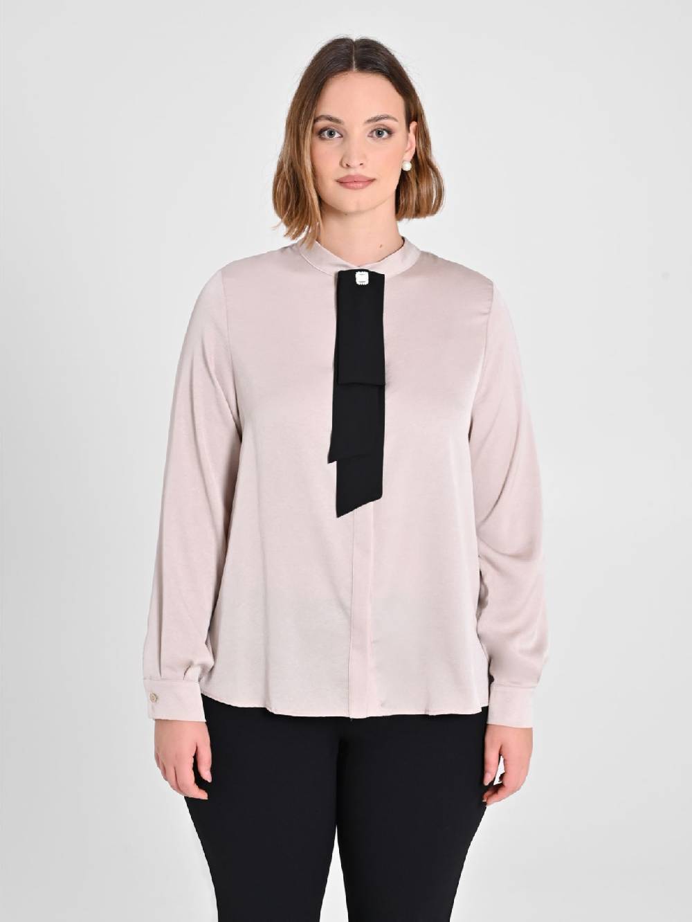 Rinascimento Camicia Curvy con Cravattino Removibile Vendita Economica