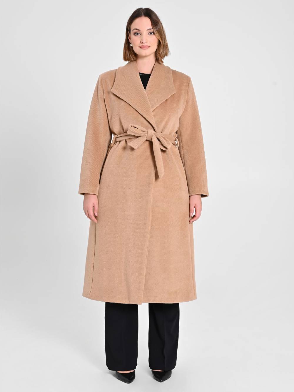 Rinascimento Cappotto Curvy Vestaglia Cammello I Più Venduti