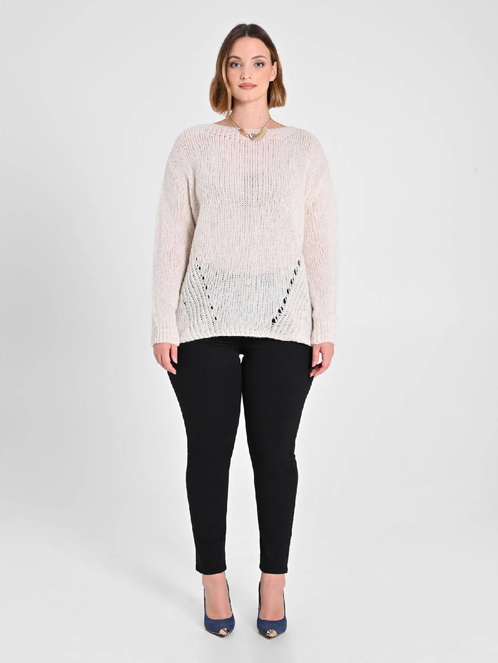 Rinascimento Maglioncino Curvy Bianco Negozio