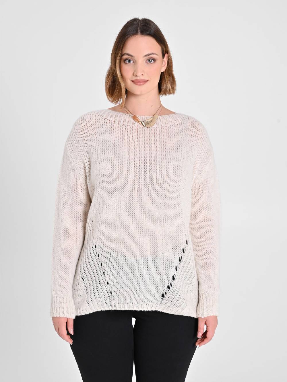 Rinascimento Maglioncino Curvy Bianco Negozio